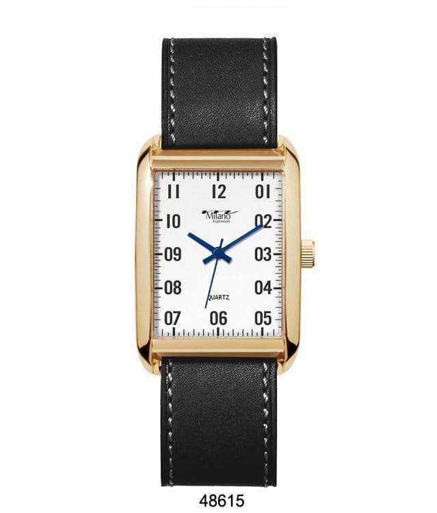 A stylish 4861 Vegan Leather Band Watch featuring a unique pin-less design and easy-to-read analog display.