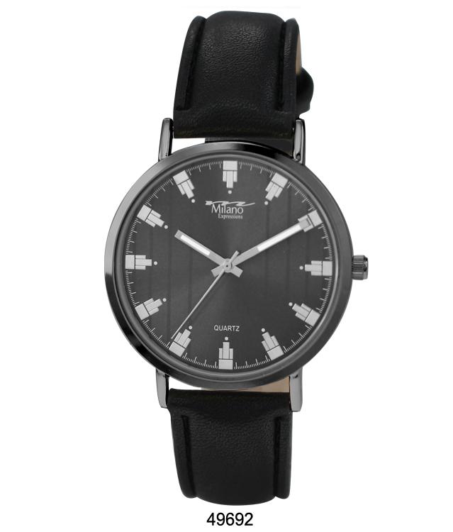 Milano Vegan Leather Band Watch featuring a classic design with a soft vegan leather strap and a metal alloy case.