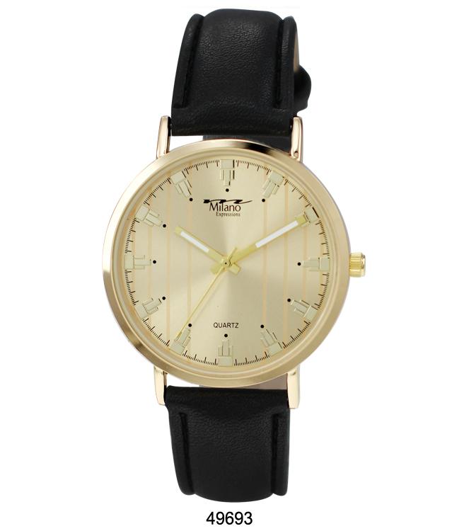 Milano Vegan Leather Band Watch featuring a classic design with a soft vegan leather strap and a metal alloy case.