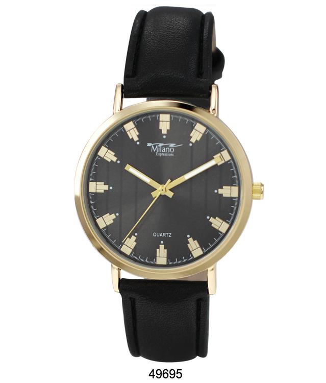 Milano Vegan Leather Band Watch featuring a classic design with a soft vegan leather strap and a metal alloy case.