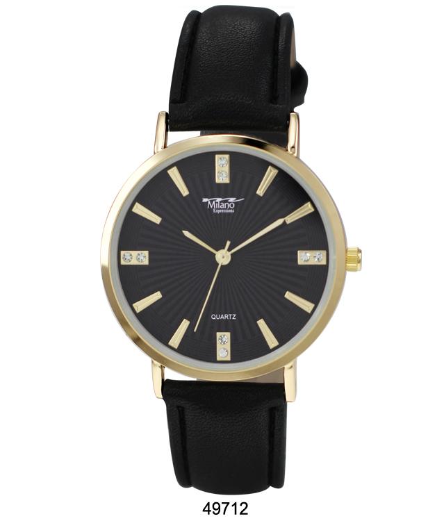 Milano Vegan Leather Band Watch featuring a soft vegan leather strap and a classic metal alloy case.