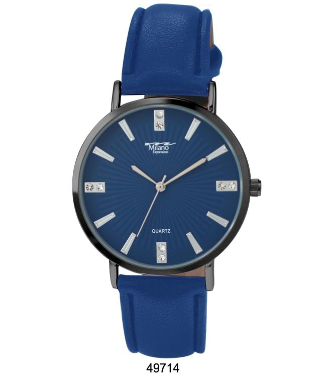 Milano Vegan Leather Band Watch featuring a soft vegan leather strap and a classic metal alloy case.