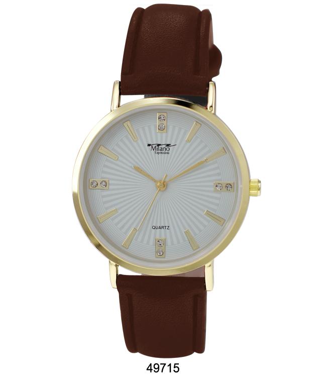 Milano Vegan Leather Band Watch featuring a soft vegan leather strap and a classic metal alloy case.