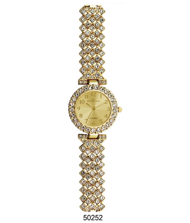 Elegant 5025 Bracelet Watch with sparkling stone-lined bezel and easy-to-read dial, perfect for stylish women.