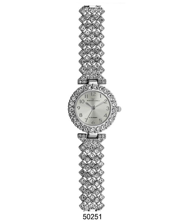 Elegant 5025 Bracelet Watch with sparkling stone-lined bezel and easy-to-read dial, perfect for stylish women.