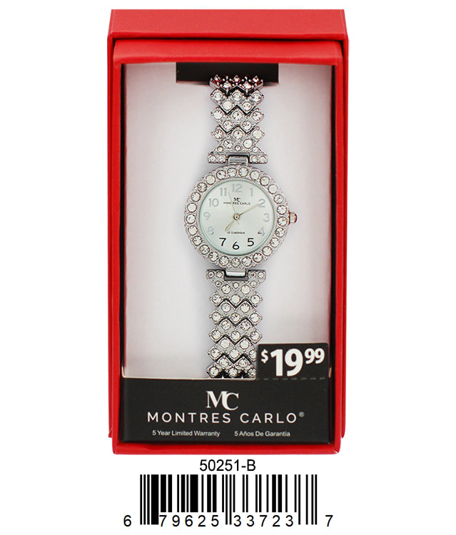 Elegant 5025 Bracelet Watch with sparkling stone-lined bezel and easy-to-read dial, perfect for stylish women.