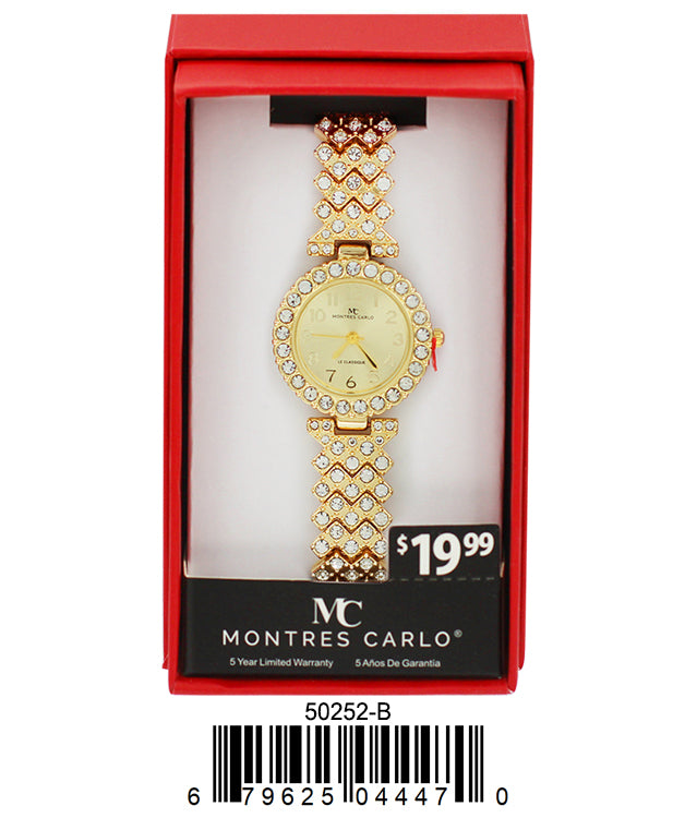 Elegant 5025 Bracelet Watch with sparkling stone-lined bezel and easy-to-read dial, perfect for stylish women.