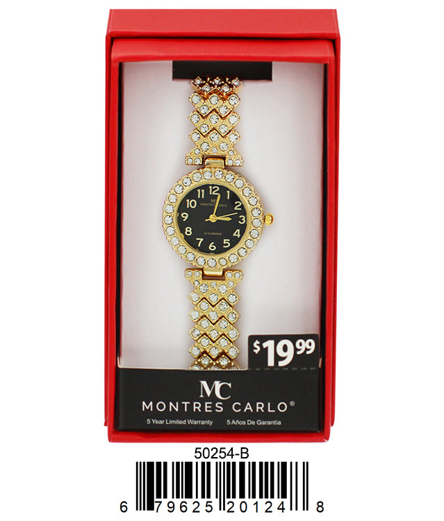 Elegant 5025 Bracelet Watch with sparkling stone-lined bezel and easy-to-read dial, perfect for stylish women.