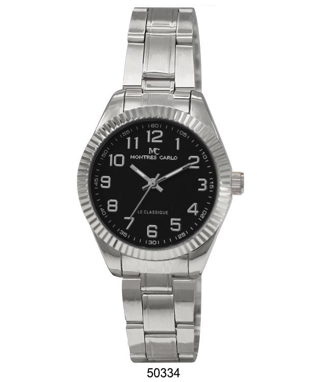 Elegant 5033 Metal Band Watch with slim design and large dial, perfect for ladies.