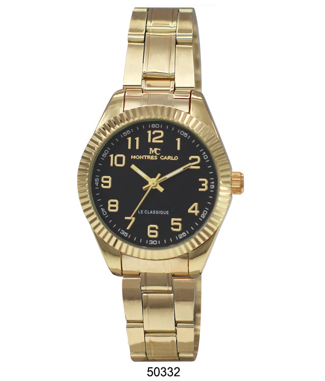 Elegant 5033 Metal Band Watch with slim design and large dial, perfect for ladies.