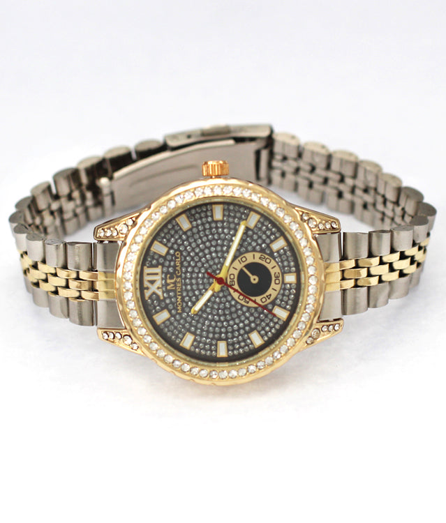 Elegant 5032 Metal Band Watch with sparkling stone bezel and classic bracelet design, perfect for modern women.