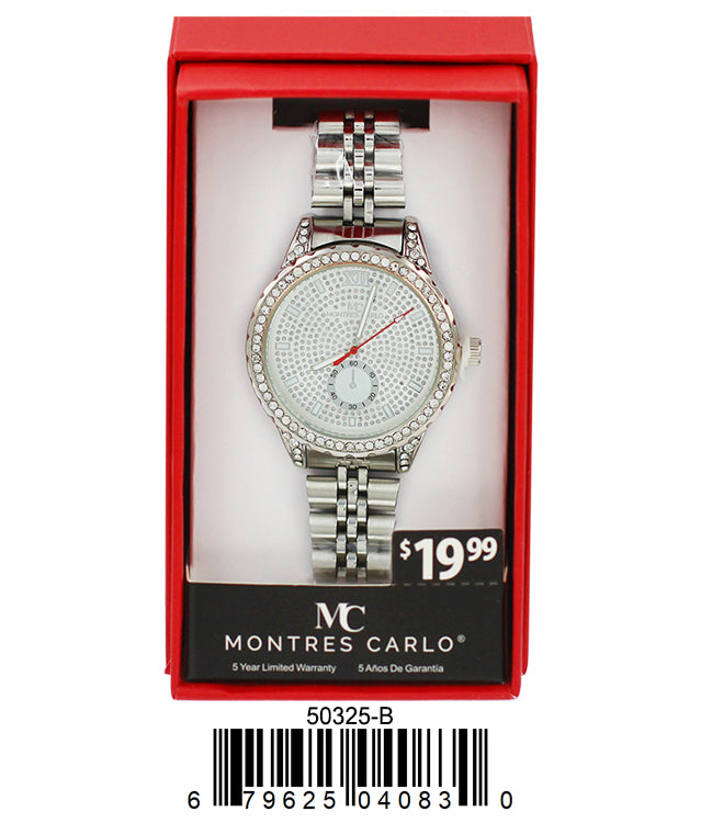 Elegant 5032 Metal Band Watch with sparkling stone bezel and classic bracelet design, perfect for modern women.