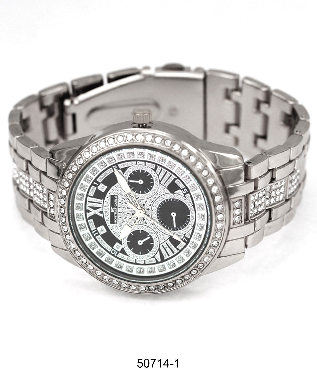 Elegant 5071 Metal Band Watch with sparkling stone bezel and lightweight design, perfect for ladies.