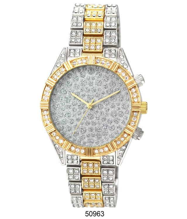 Elegant 5096 Metal Band Watch with slim design and large dial, perfect for ladies.