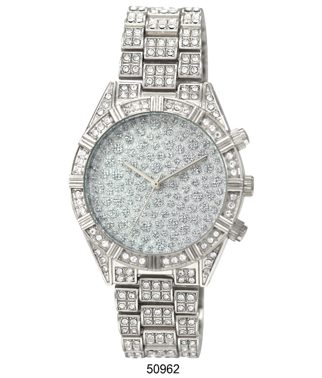 Elegant 5096 Metal Band Watch with slim design and large dial, perfect for ladies.