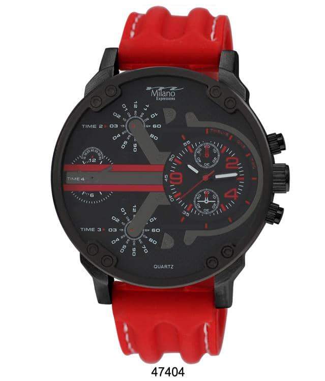 50MM Milano Expressions Silicon Band Watch featuring an alloy case and a comfortable silicon band, ideal for sports and casual wear.