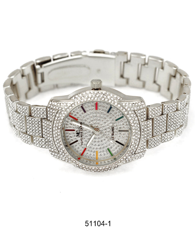 Elegant 5110 Metal Band Watch with sparkling dial and slim metal band, perfect for stylish women.