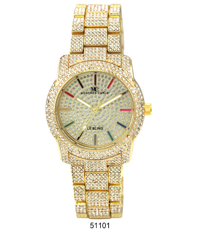 Elegant 5110 Metal Band Watch with sparkling dial and slim metal band, perfect for stylish women.