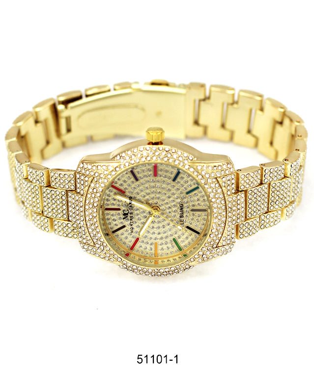 Elegant 5110 Metal Band Watch with sparkling dial and slim metal band, perfect for stylish women.