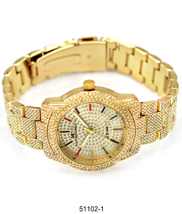 Elegant 5110 Metal Band Watch with sparkling dial and slim metal band, perfect for stylish women.