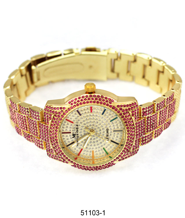 Elegant 5110 Metal Band Watch with sparkling dial and slim metal band, perfect for stylish women.