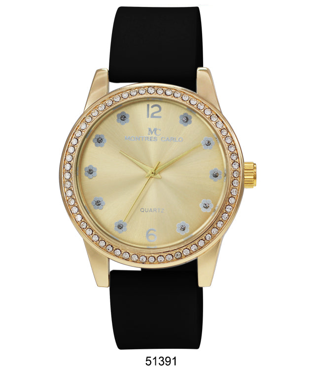 Stylish 5139 Silicon Band Watch with a sunray dial and transparent band, available in various trendy colors.