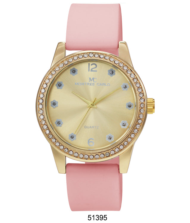 Stylish 5139 Silicon Band Watch with a sunray dial and transparent band, available in various trendy colors.