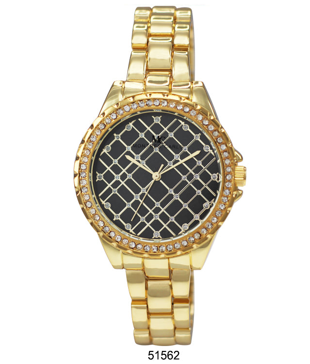 Elegant 5156 Metal Band Watch with sparkling stone bezel and lightweight design, perfect for stylish women.