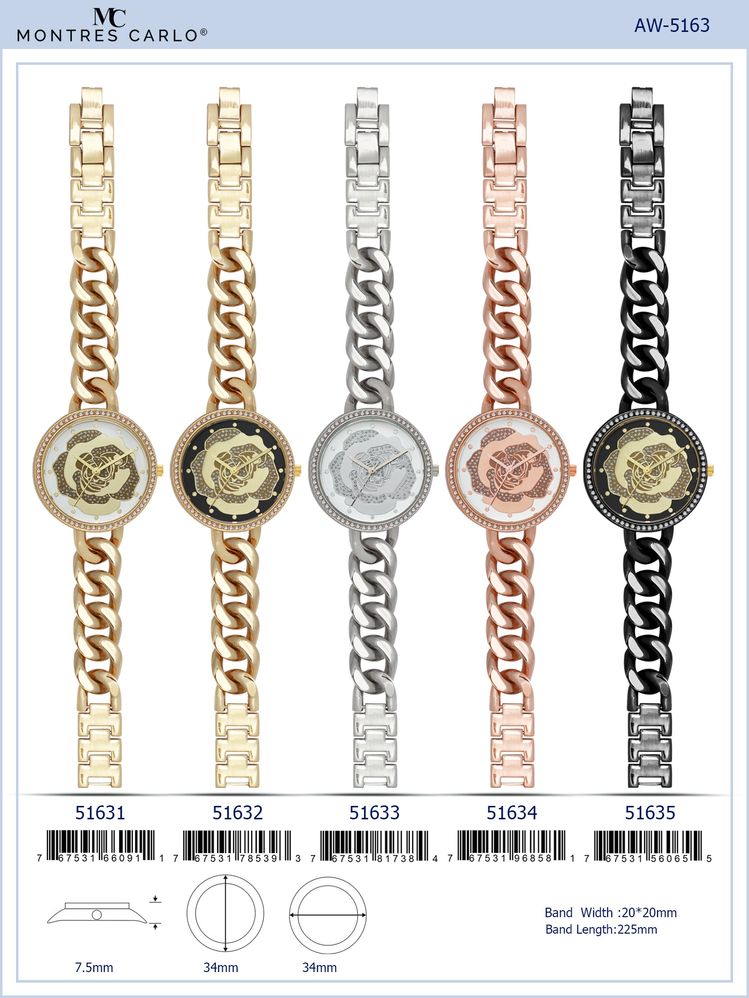 Elegant 5163 Bracelet Watch with a luxe metal band and easy-to-read dial, perfect for modern women.