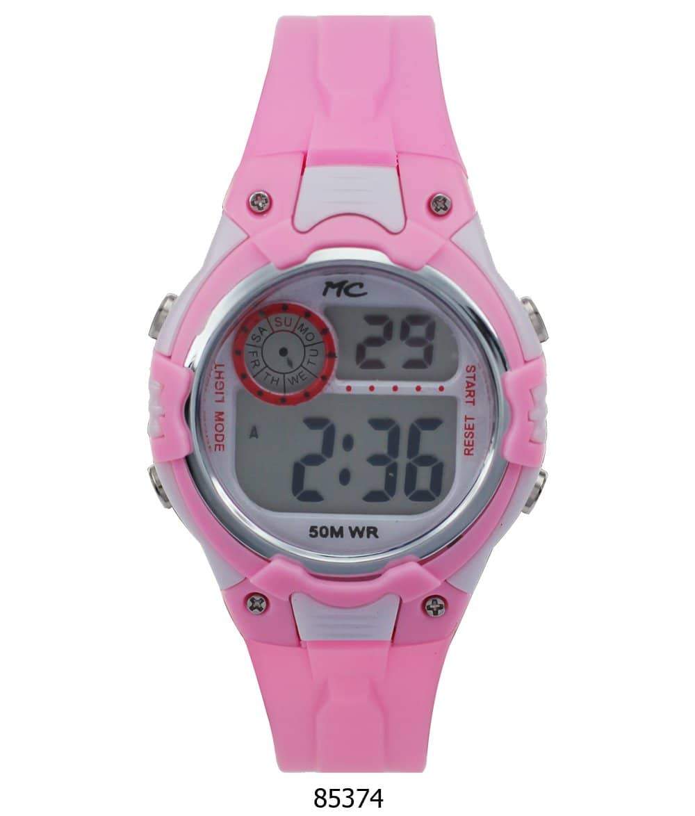 Montres Carlo 8537 Digital Watch with rubber band and plastic case, featuring a multi-functional digital display.