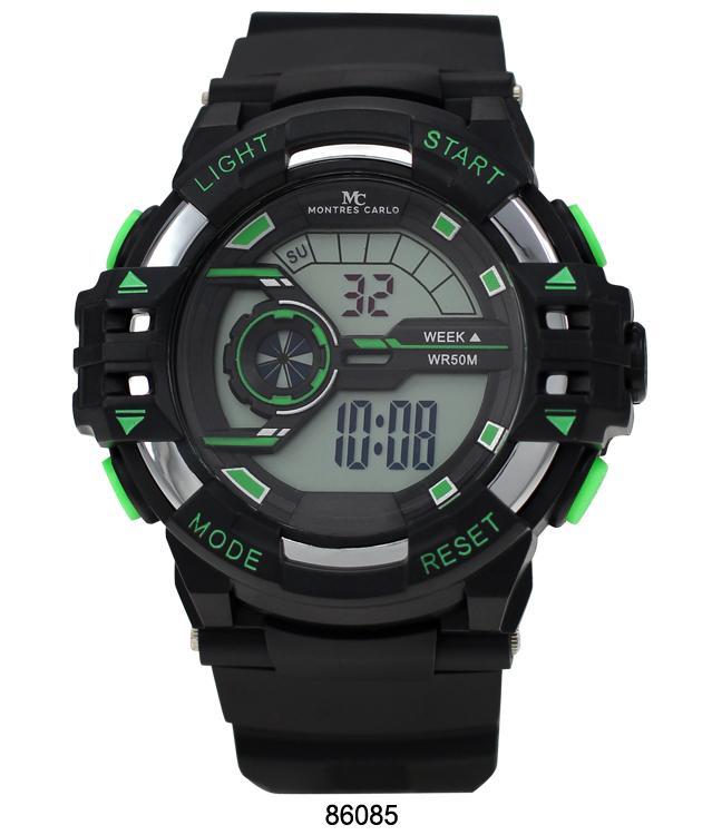 8608 Digital Watch with multi-functional features, showcasing a sleek digital display and rubber band.