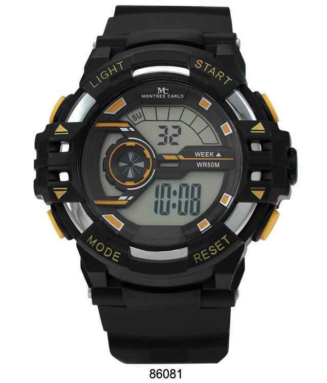 8608 Digital Watch with multi-functional features, showcasing a sleek digital display and rubber band.