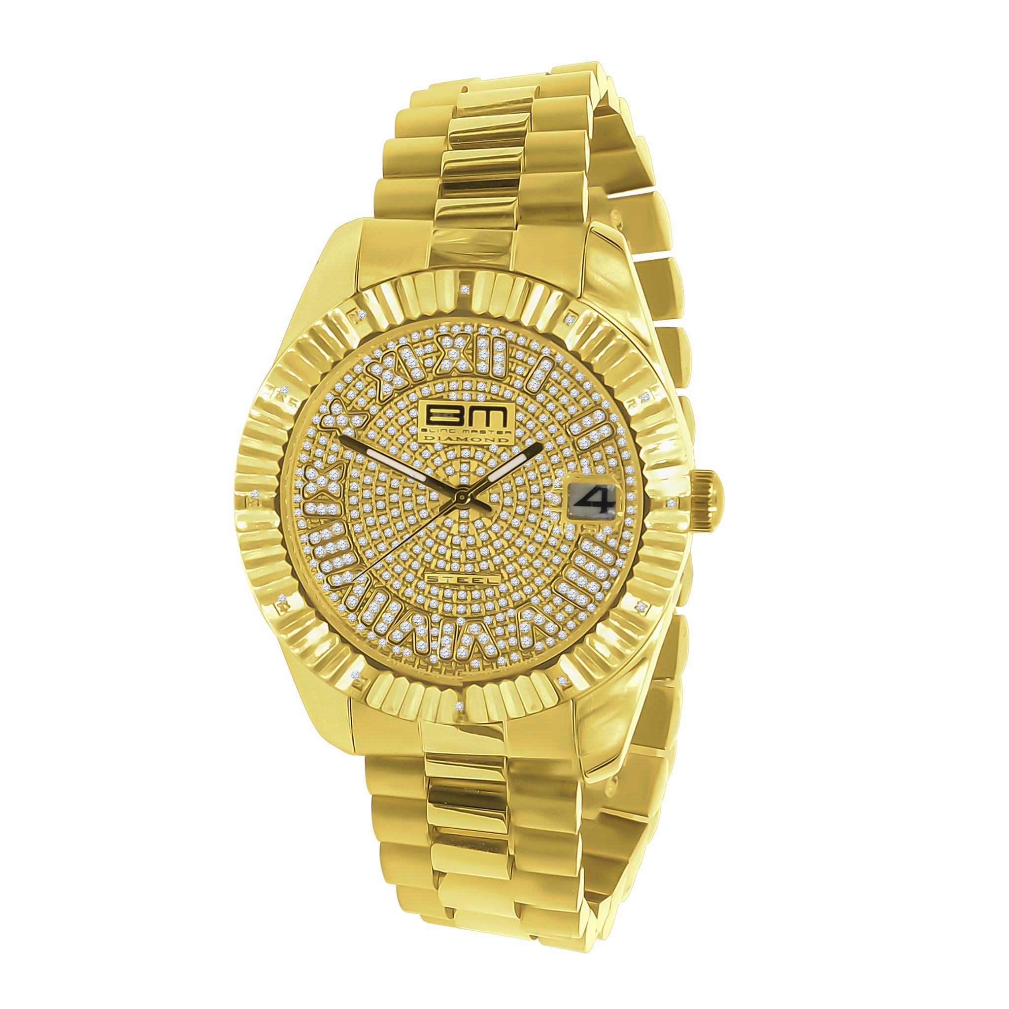 ADMIRALTY DIAMOND WATCH featuring gold color, 12 diamonds, and adjustable stainless steel links.