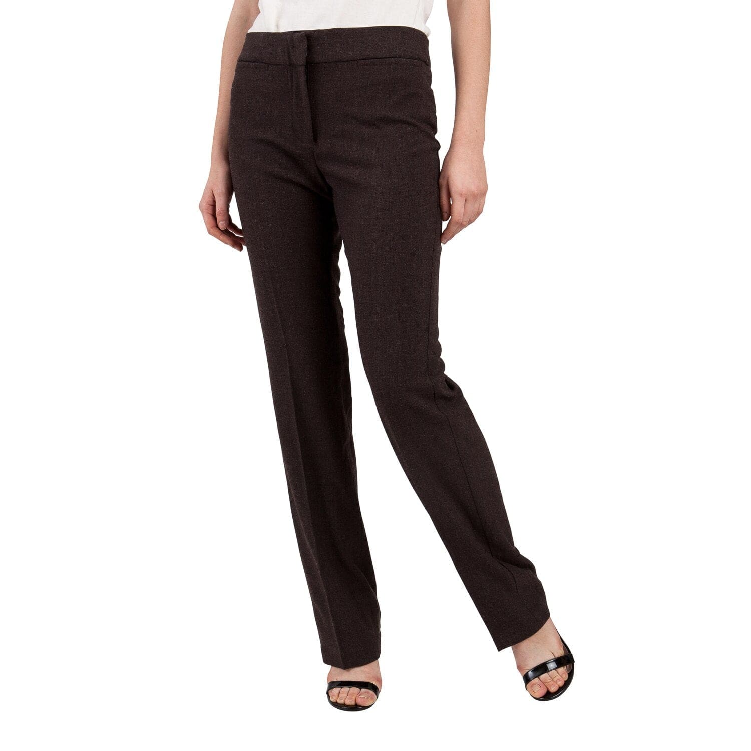 Adrienne Vittadini Women's Dress Pants in Black, showcasing a slim fit and full-length design, perfect for professional settings.