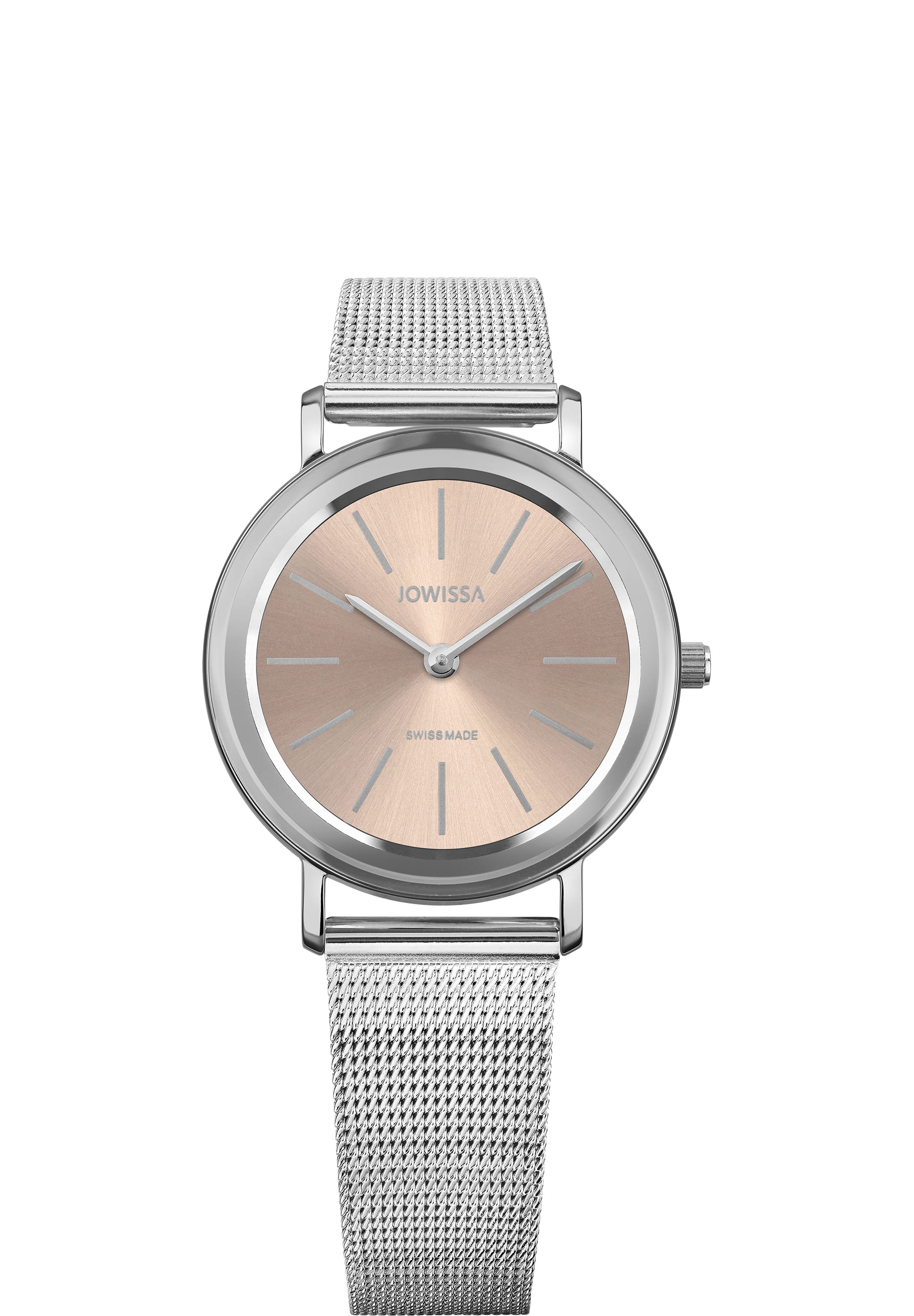 Alto Swiss Ladies Watch J4.393.M featuring a stainless steel case, sunray dial, and adjustable mesh band.