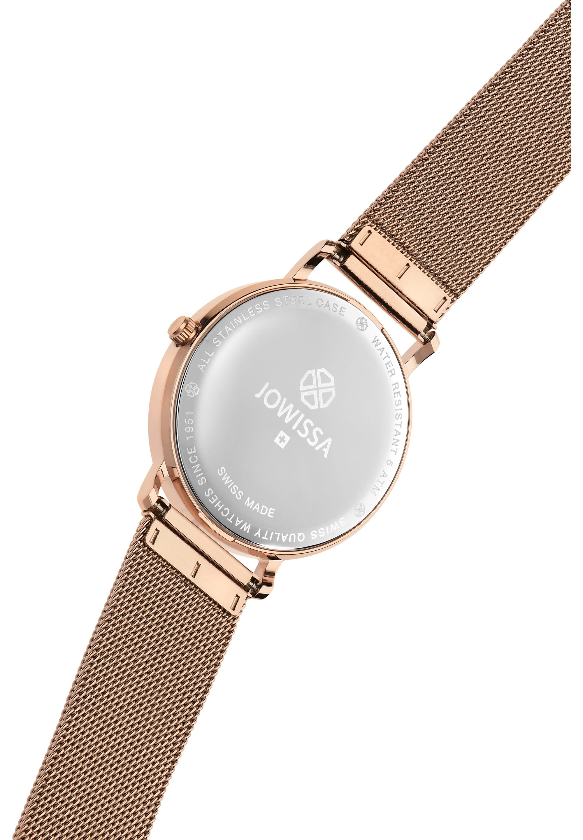 Alto Swiss Ladies Watch J4.397.L featuring a purple dial and rose-gold mesh bracelet, showcasing elegance and style.