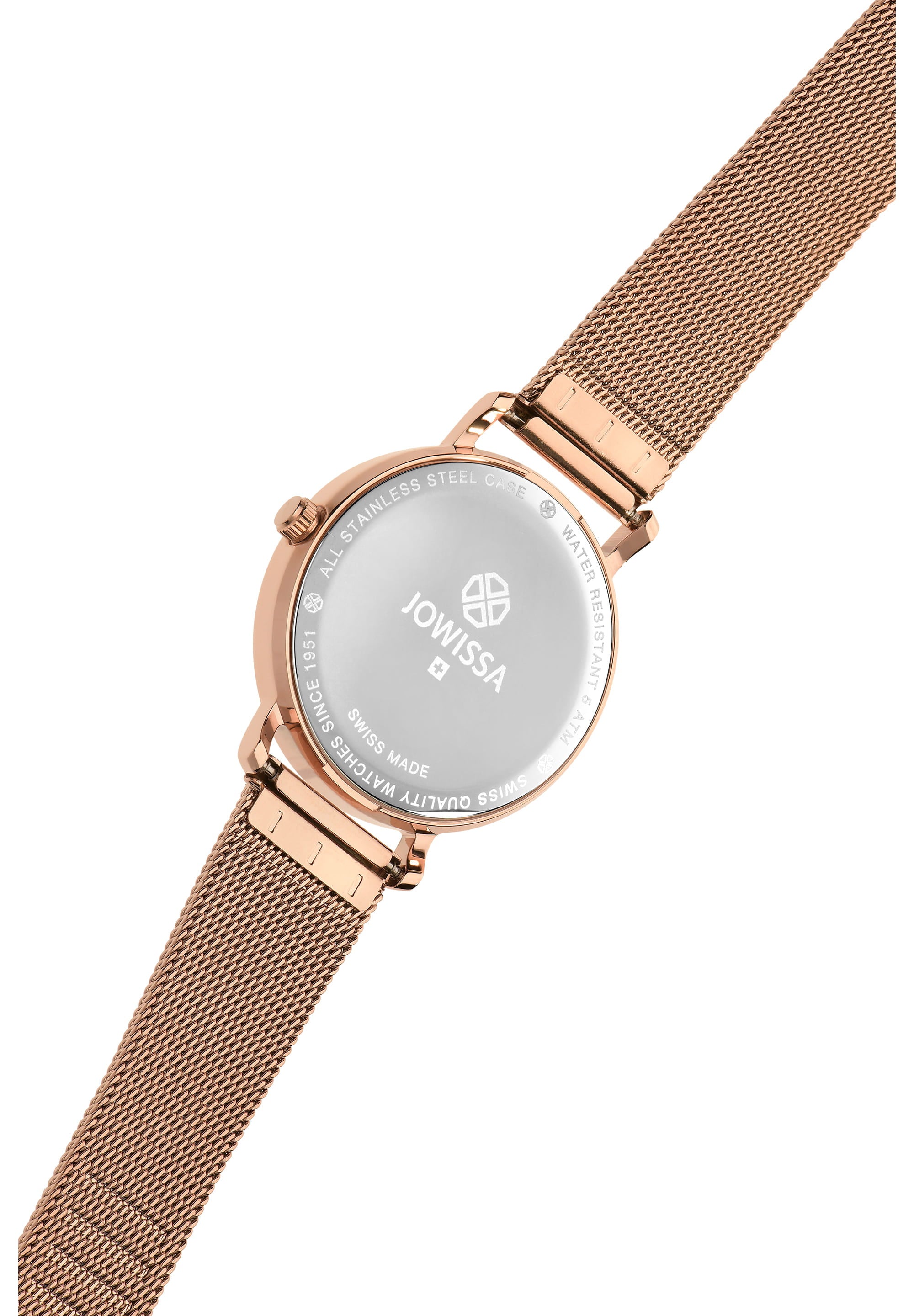 Alto Swiss Ladies Watch J4.397.M featuring a purple dial and rose-gold mesh bracelet, showcasing its elegant design and Swiss craftsmanship.