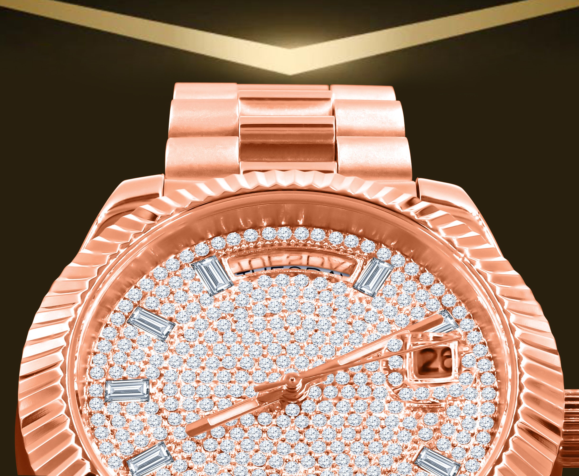 ARISTOCRATIC HIP HOP METAL WATCH featuring a luxurious bling metal design with CZ stones, solid alloy construction, and adjustable links.