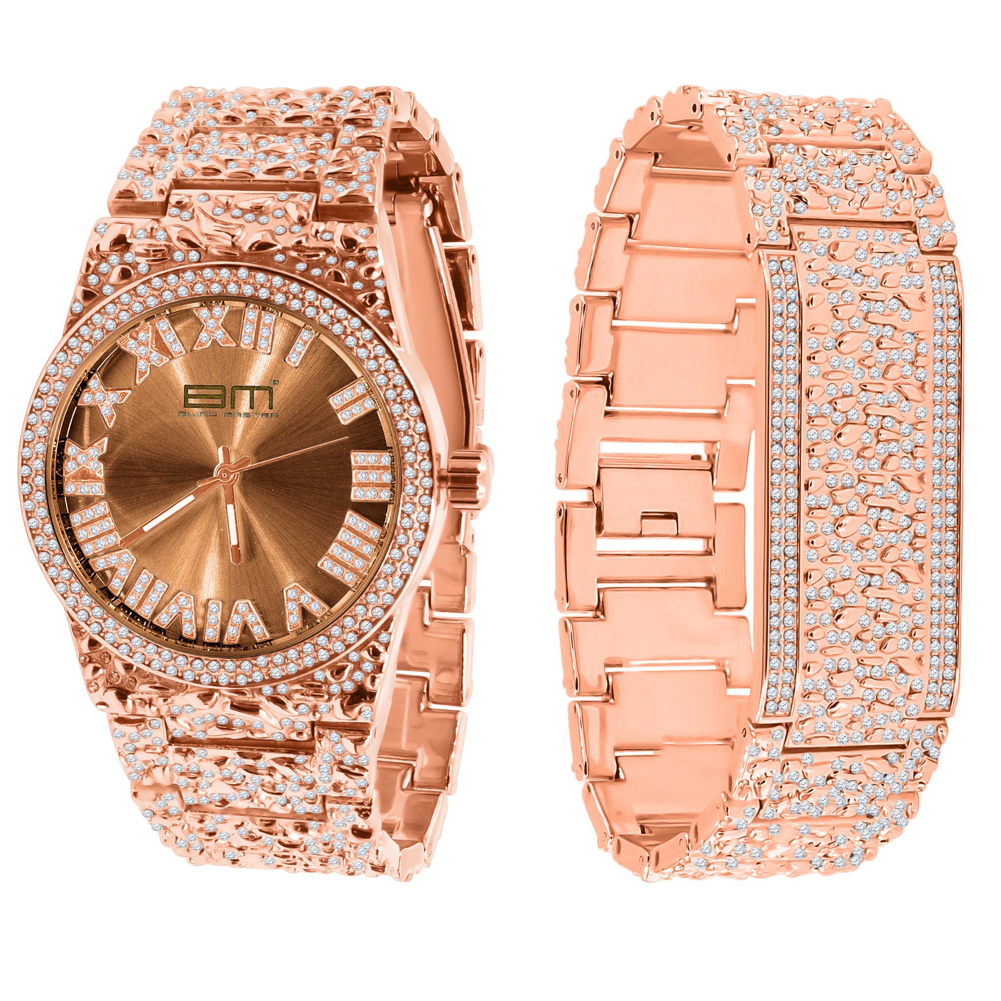 ARTERIAL BLING WATCH featuring a luxurious rose gold design with droplet theme, adjustable links, and elegant craftsmanship.