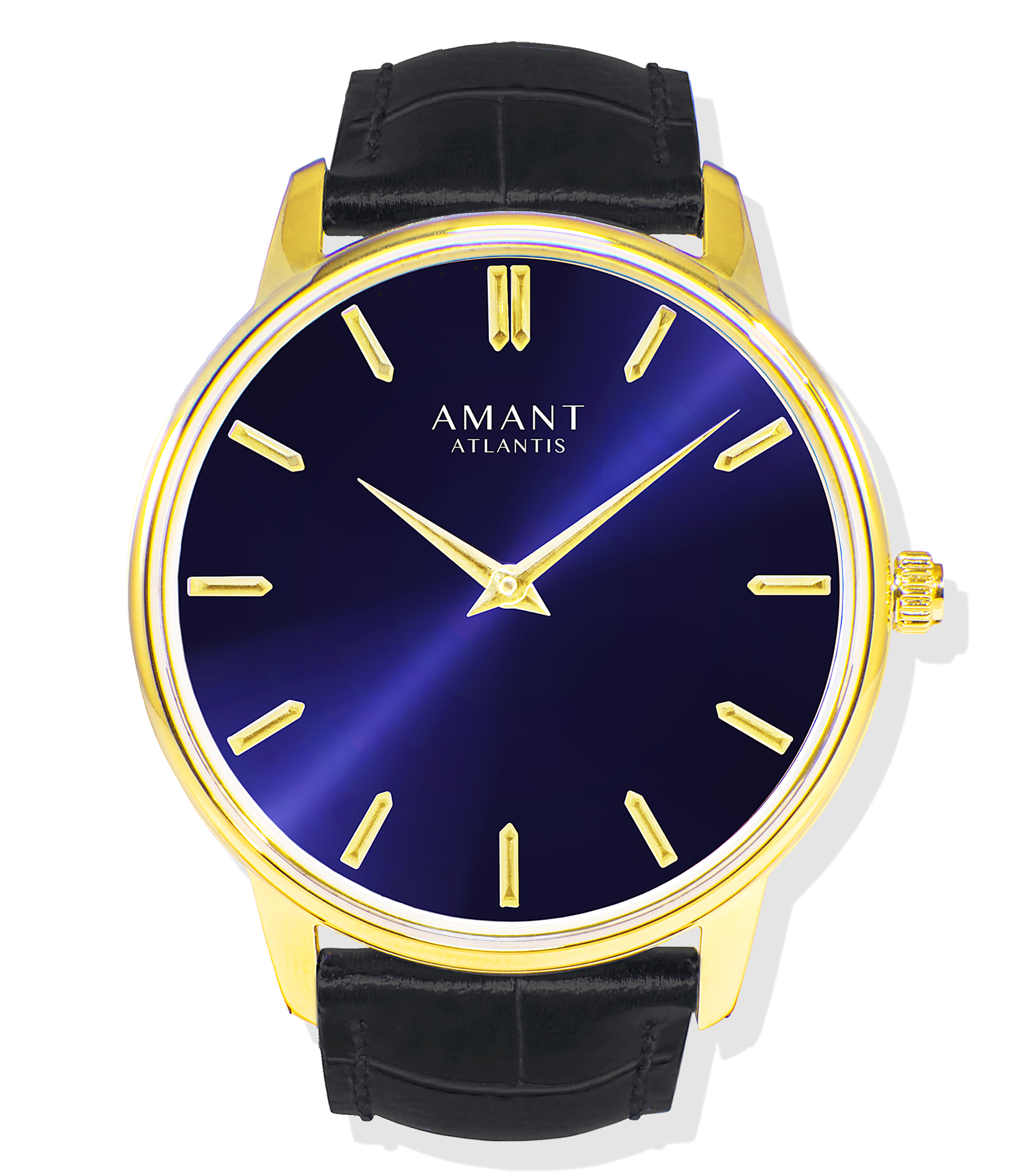 ATLANTIS watch featuring an ultra-thin 6mm case, surgical grade stainless steel, and scratch-resistant sapphire glass.