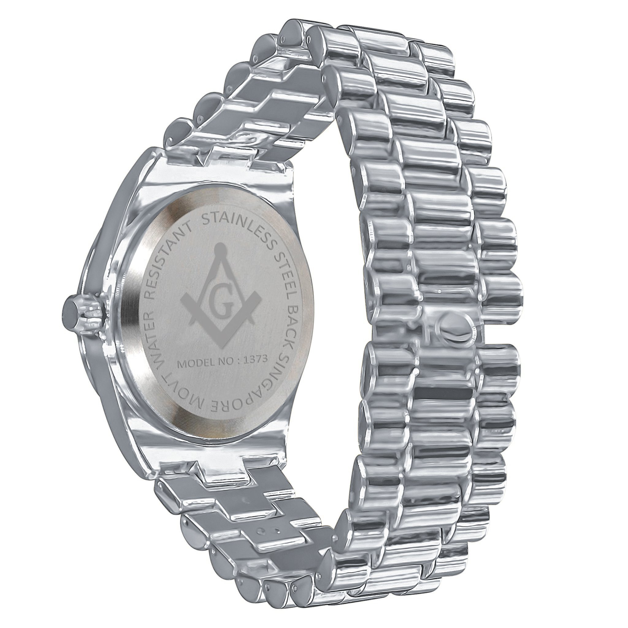 Bling Metal Band Watch with CZ stones and adjustable links, featuring a stylish design and Japanese movement.