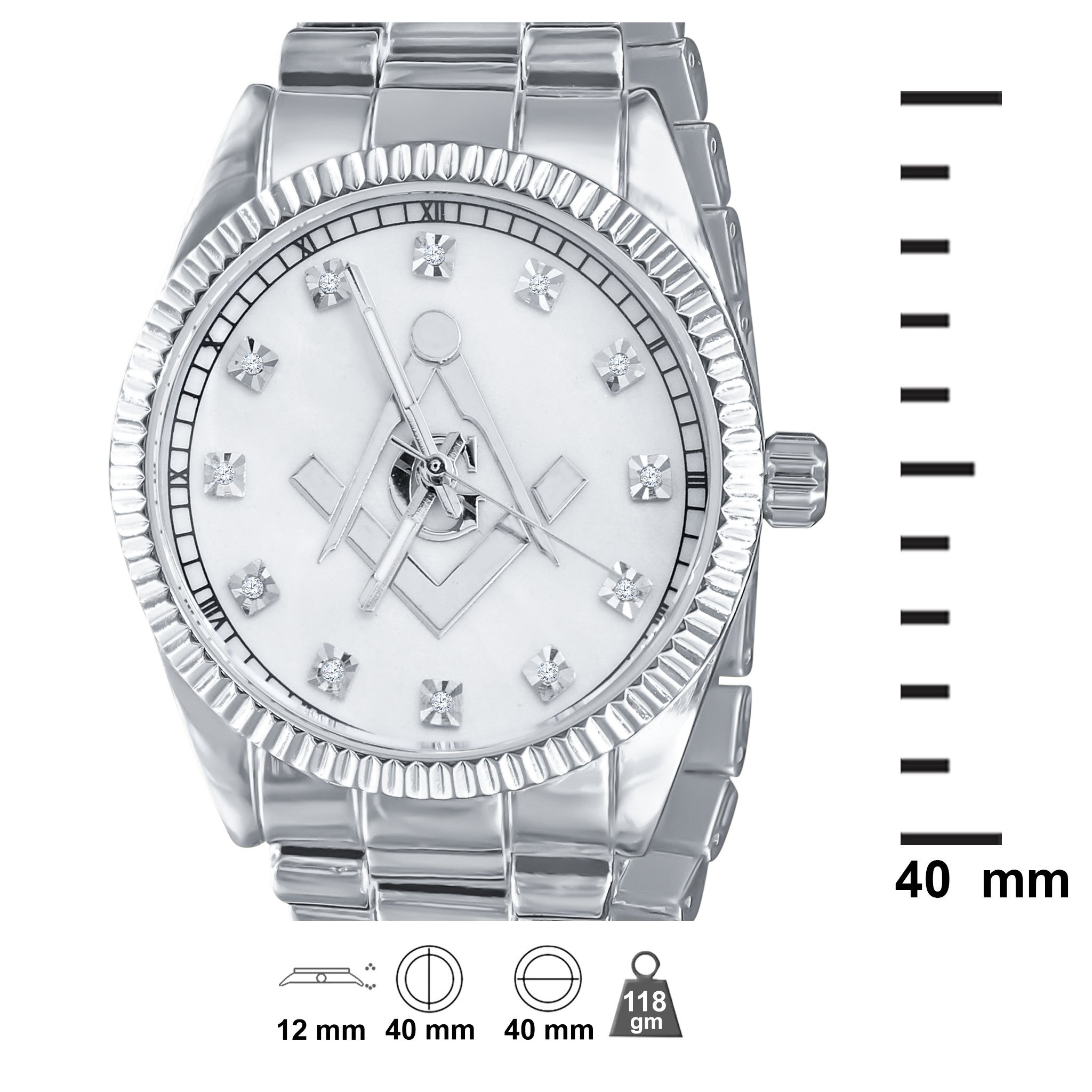 Bling Metal Band Watch with CZ stones and adjustable links, featuring a stylish design and Japanese movement.