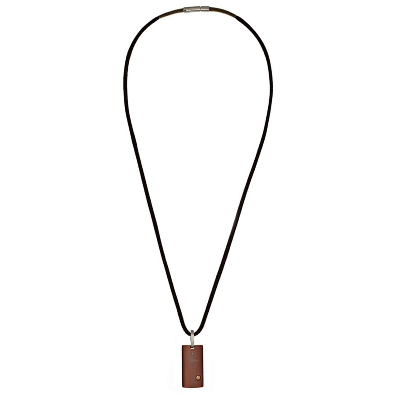 BLISS by Damiani 'Uomo' Pendant featuring brown stainless steel and 18K rose gold with diamond accents, elegantly designed for casual wear.