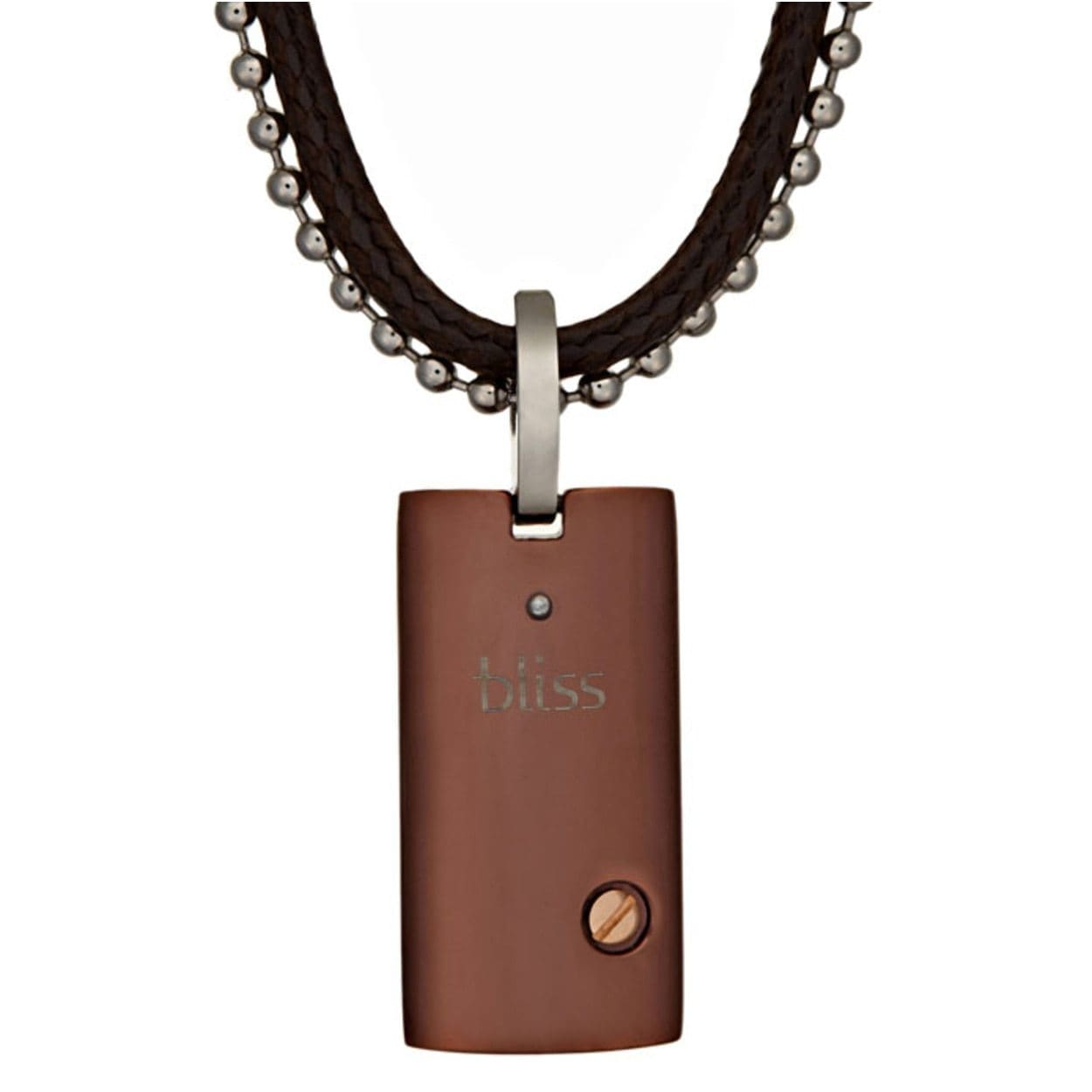 BLISS by Damiani 'Uomo' Pendant featuring brown stainless steel and 18K rose gold with diamond accents, elegantly designed for casual wear.