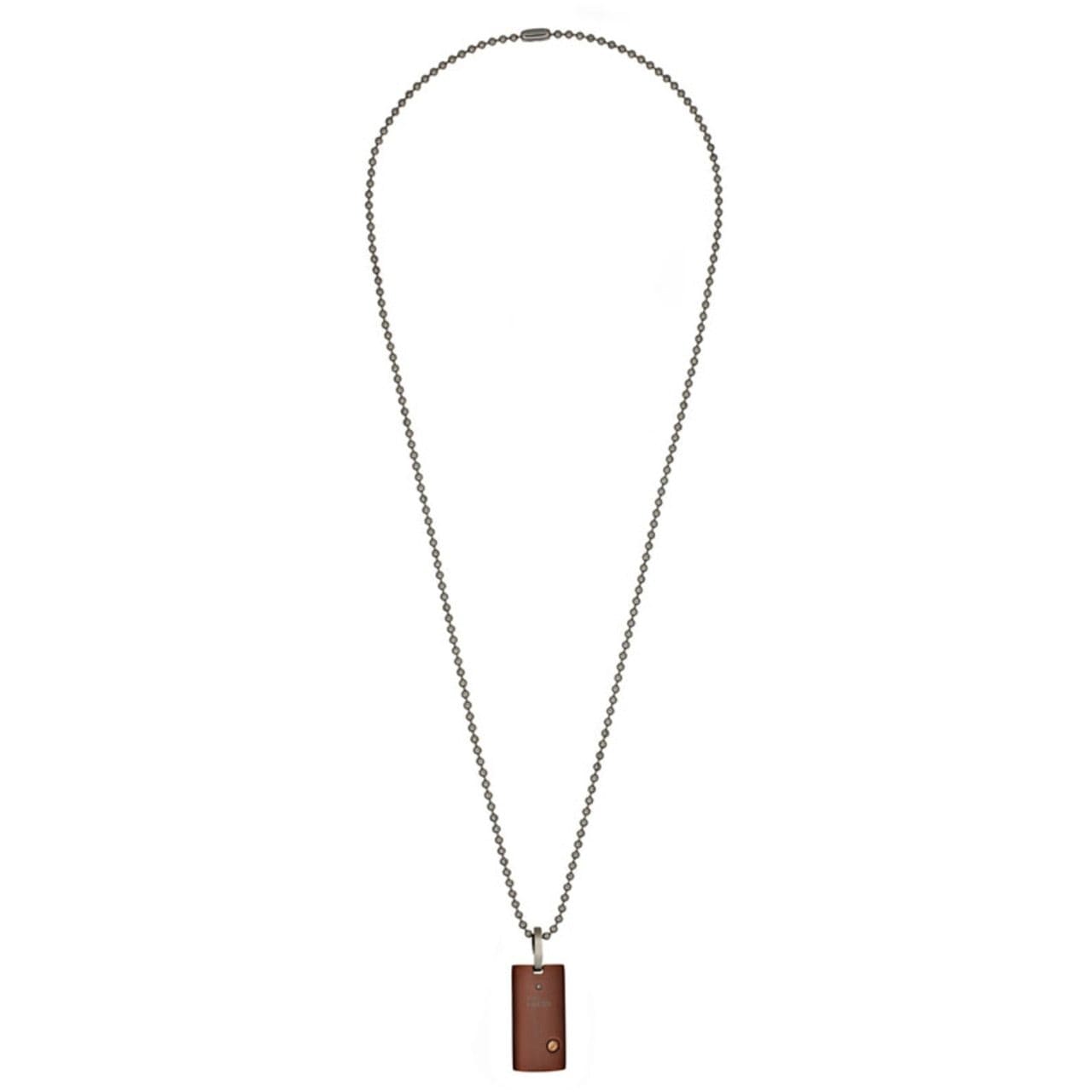 BLISS by Damiani 'Uomo' Pendant featuring brown stainless steel and 18K rose gold with diamond accents, elegantly designed for casual wear.