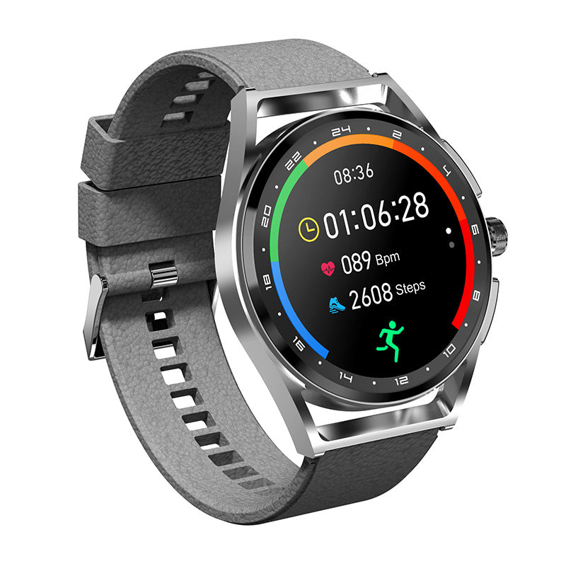 Blood Oxygen Monitoring Sports Watch with a 1.32-inch tempered glass screen and silicone wrist strap, designed for fitness tracking.