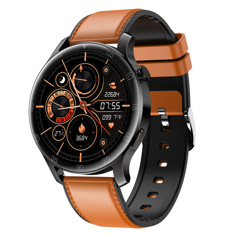 Blood Pressure Monitoring Smart Watch with a 1.28-inch display, showcasing its sleek design and health tracking features.