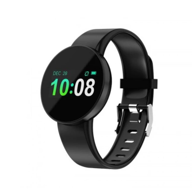 Bluetooth Heart Rate Blood Pressure Watch Bracelet with colorful screen and adjustable TPU band, showcasing health tracking features.