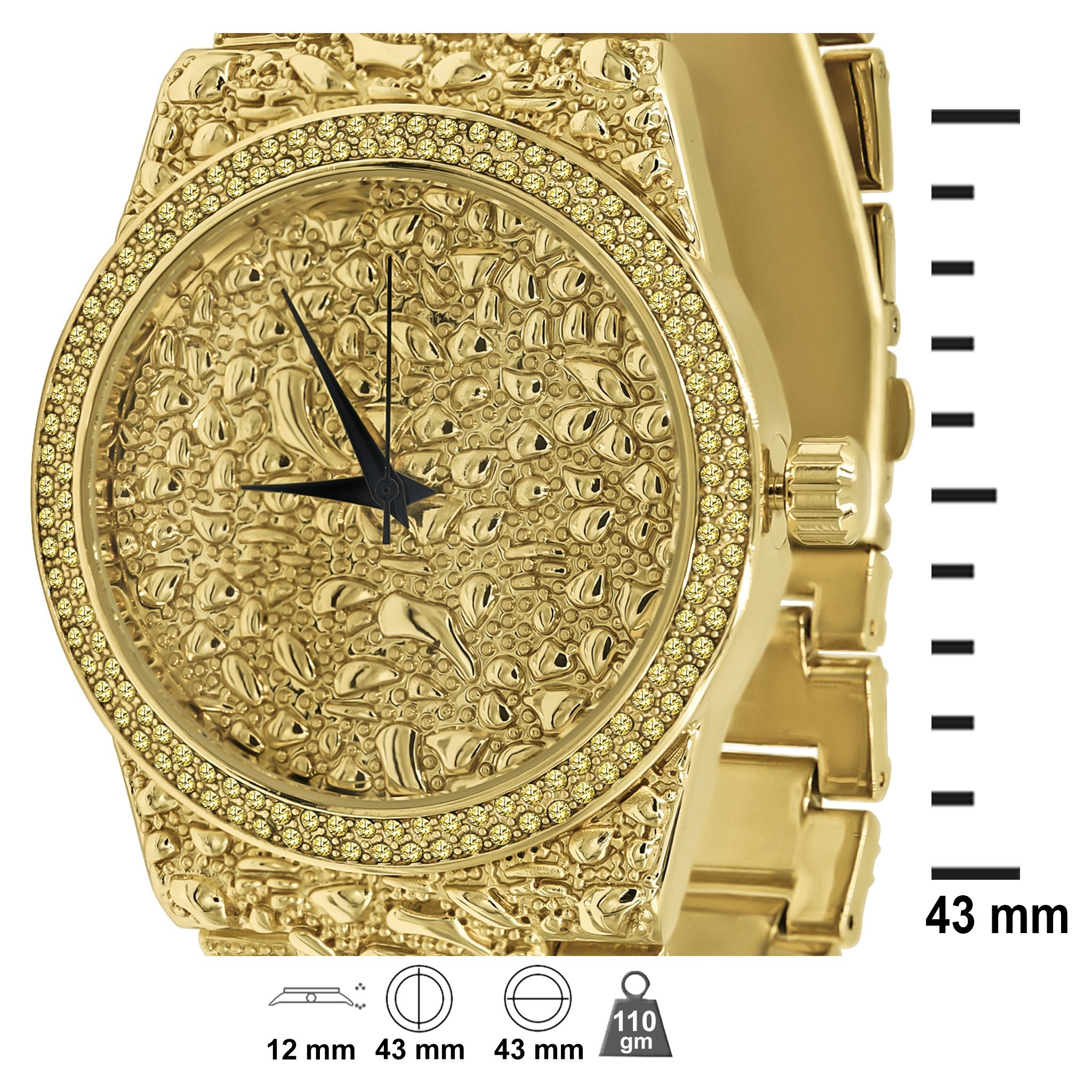 BULLION Nugget Watch 5624751 featuring a crystal bezel and solid alloy construction.