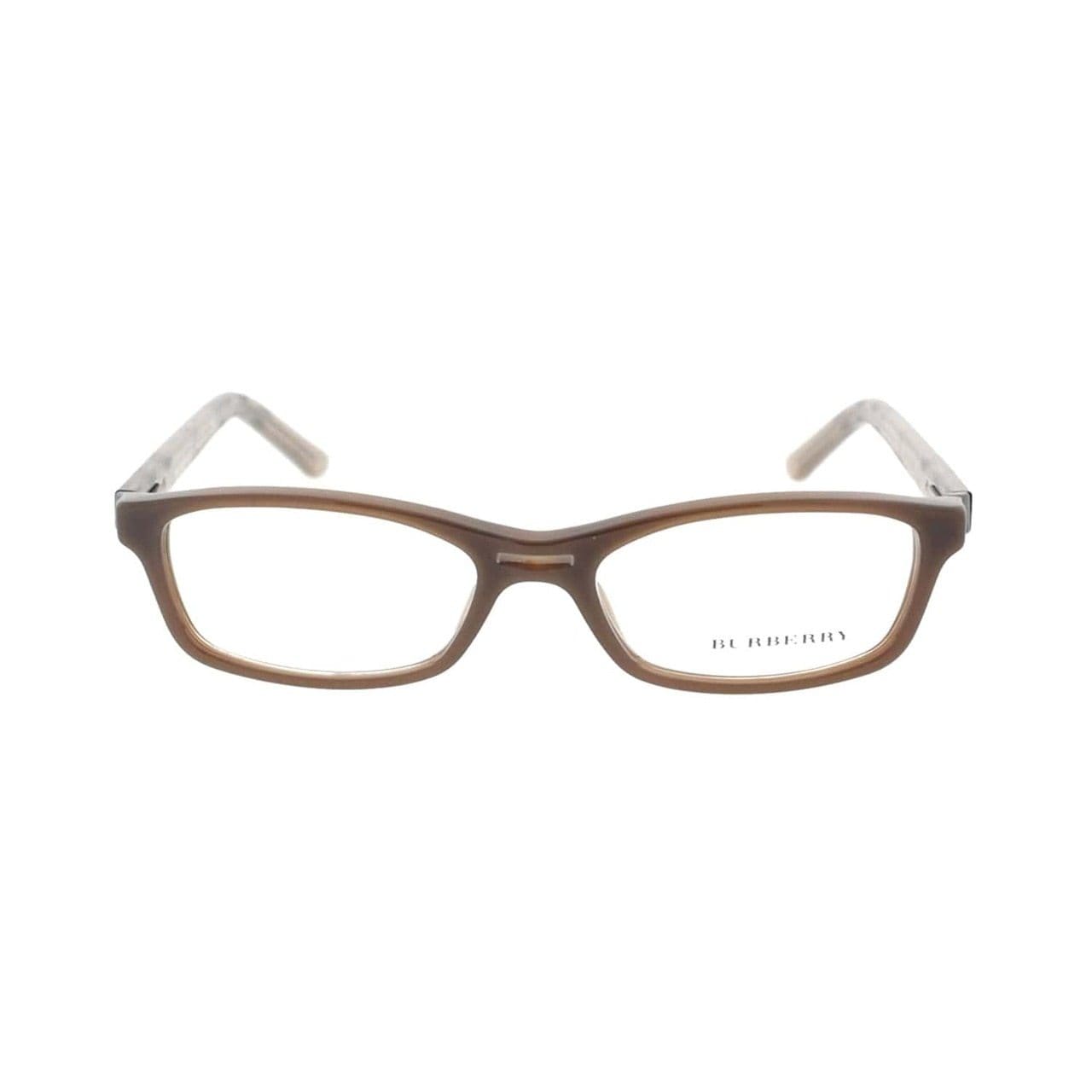 Burberry BE2087-3237 Brown Hazelnut Rectangular Women's Plastic Eyeglasses with full-frame design.